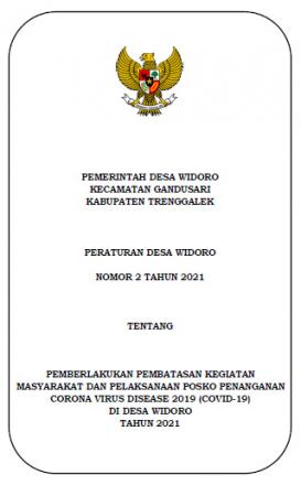 PERDES NOMOR 2 TAHUN 2021 TENTANG PEMBERLAKUAN PPKM DAN POS KOMANDO (POSKO) DESA